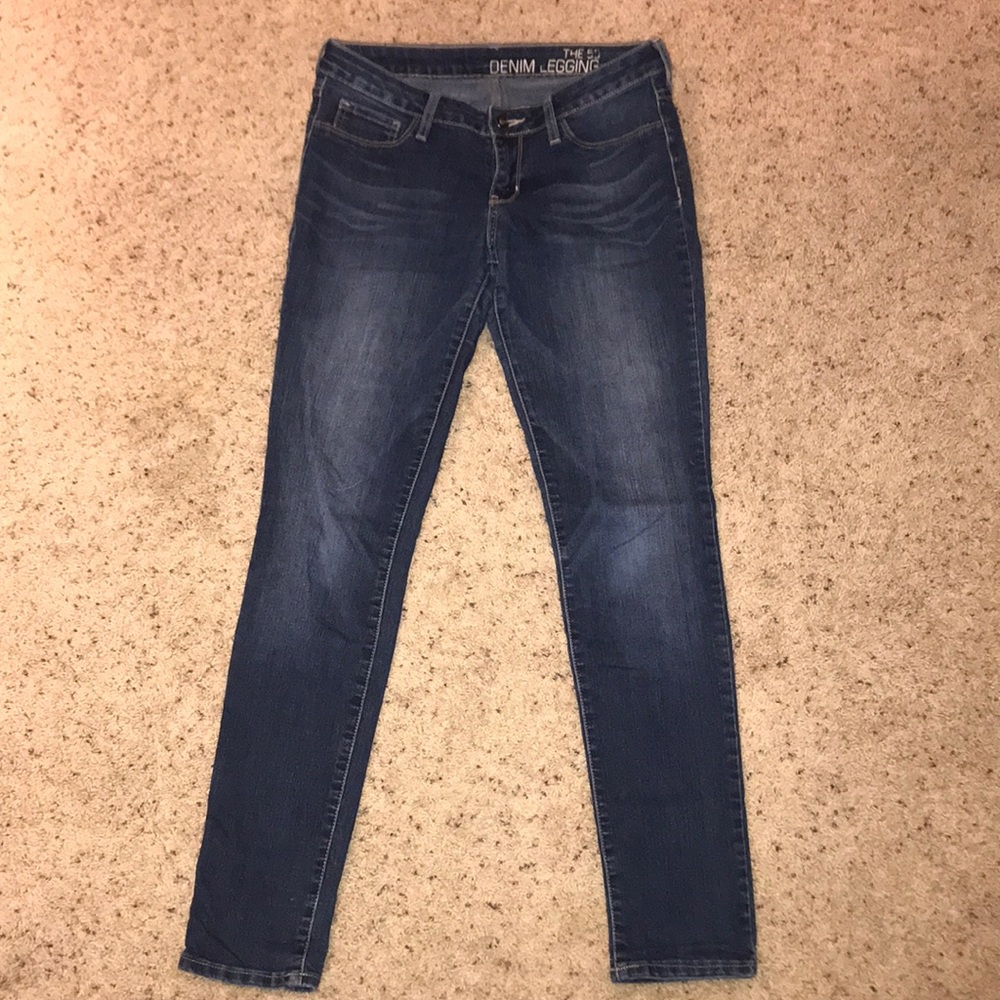 Denim jean leggings